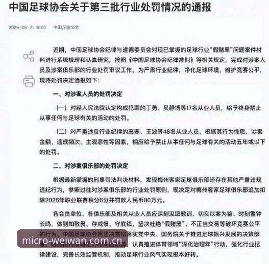 足坛反腐风暴全记录：微玩体育平台带你解读第三批禁足名单